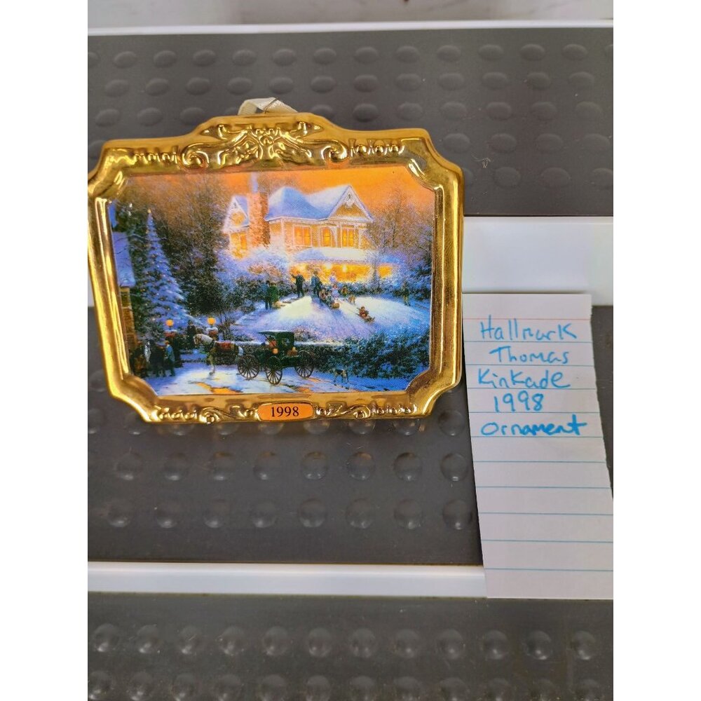 1998 Hallmark Victorian Christmas II Thomas Kinkade Ornament Dollhouse Picture